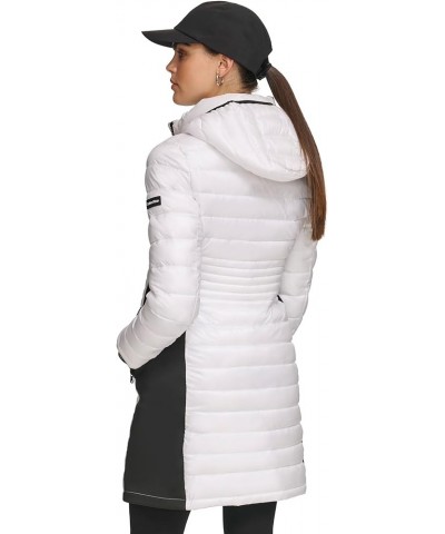 Women's Long Light-Weight Puffer Jacket Shine White $38.50 Jackets