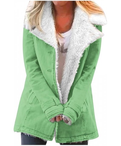 Womens Fashion Winter Warm Long Sleeve Solid Tops Fuzzy Fleece Open Front Hooded Cardigans Jacket Coats with Pockets Green M ...