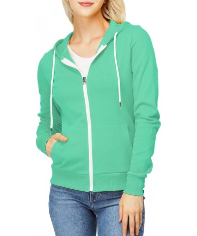 Women's Slim Fit Zip Up Hoodie Lightweight Long Sleeve Kangaroo Pocket Basic Casual wear Oscwohol033-spearmint $16.91 Hoodies...