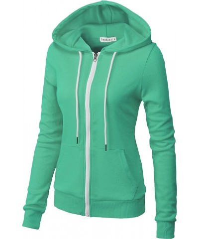 Women's Slim Fit Zip Up Hoodie Lightweight Long Sleeve Kangaroo Pocket Basic Casual wear Oscwohol033-spearmint $16.91 Hoodies...