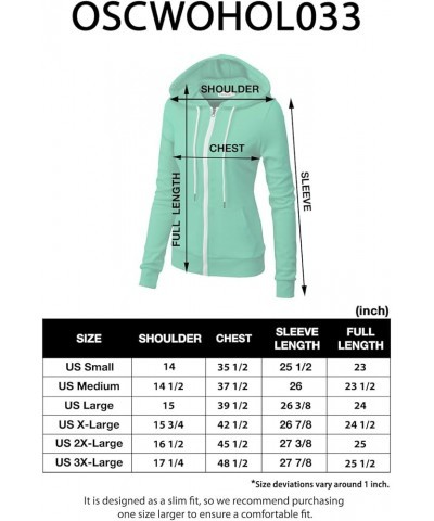 Women's Slim Fit Zip Up Hoodie Lightweight Long Sleeve Kangaroo Pocket Basic Casual wear Oscwohol033-spearmint $16.91 Hoodies...