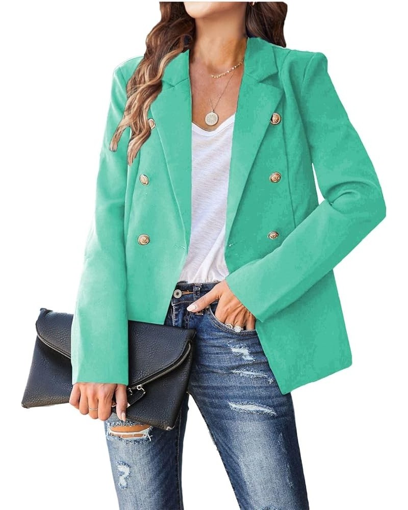 Womens Casual Blazer Jacket Open Front Long Sleeve Lapel Cardigan Ol Office Slim Suit Jacket Outwear Coat with Pockets E-gree...