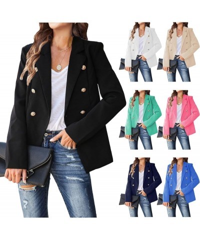 Womens Casual Blazer Jacket Open Front Long Sleeve Lapel Cardigan Ol Office Slim Suit Jacket Outwear Coat with Pockets E-gree...