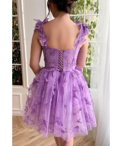 3D Butterfly Lace Applique Tulle Homecoming Dresses Sweetheart Mini Prom Cocktail Party Gowns for Teens 01-peacock $29.25 Dre...