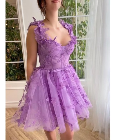 3D Butterfly Lace Applique Tulle Homecoming Dresses Sweetheart Mini Prom Cocktail Party Gowns for Teens 01-peacock $29.25 Dre...