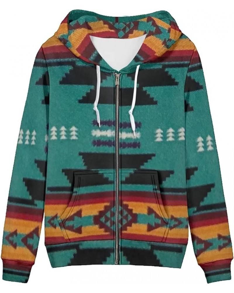 Zip Up Women's Hoodies & Sweatshirts XS-5XL Tribal Western Aztec $12.82 Hoodies & Sweatshirts