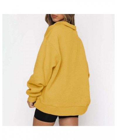 Womens Oversized Sweatshirt Long Sleeve Tops Half Zip Hoodie Fall Fashion Pullovers Casual Fleece Sweater Y2k Tops Yellowa02 ...