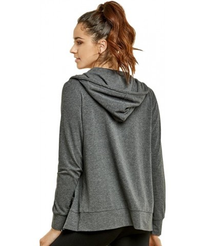 Women's Thin Cotton Zip Up Hoodie Jacket Charcoal - 1 $26.07 Hoodies & Sweatshirts