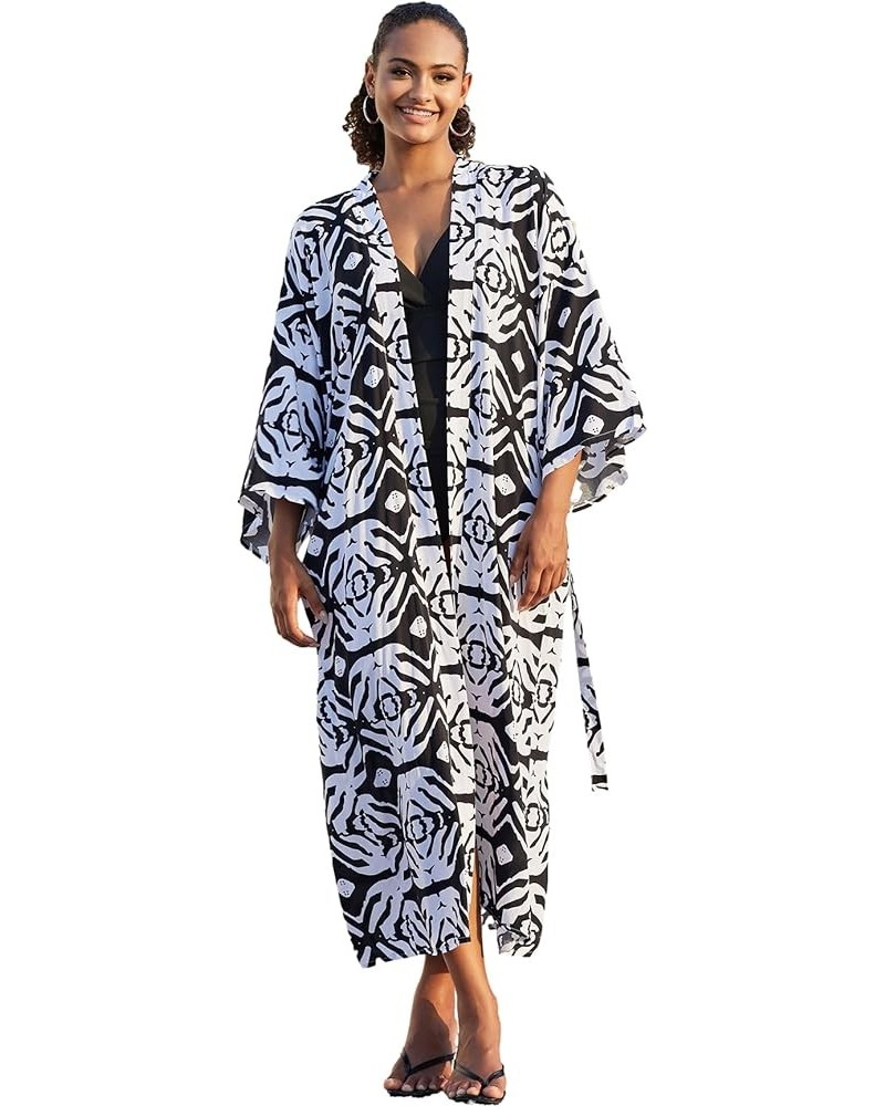 Geometric print cardigans for women kimono long sleeve color block pool cover up holiday cardigans oversized kimonos 983-0 $1...