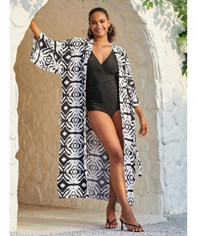 Geometric print cardigans for women kimono long sleeve color block pool cover up holiday cardigans oversized kimonos 983-0 $1...