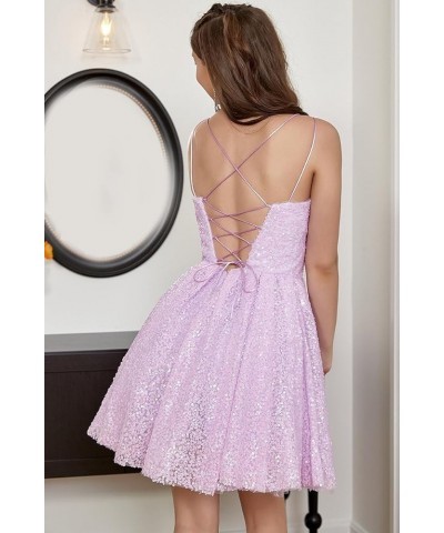 A-line Sequin Homecoming Dresses for Teens Sparkly 2023 Short Prom Dress Spaghetti Straps Tulle Party Dress Grey $29.25 Dresses