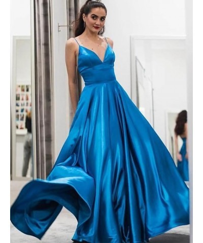 Satin Ball Gown Prom Dresses for Women with Pocket A Line Long Wedding Guest Dresses Evening Gown Red $34.05 Dresses