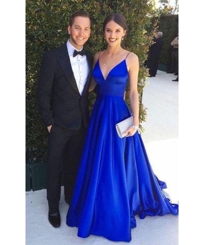 Satin Ball Gown Prom Dresses for Women with Pocket A Line Long Wedding Guest Dresses Evening Gown Red $34.05 Dresses