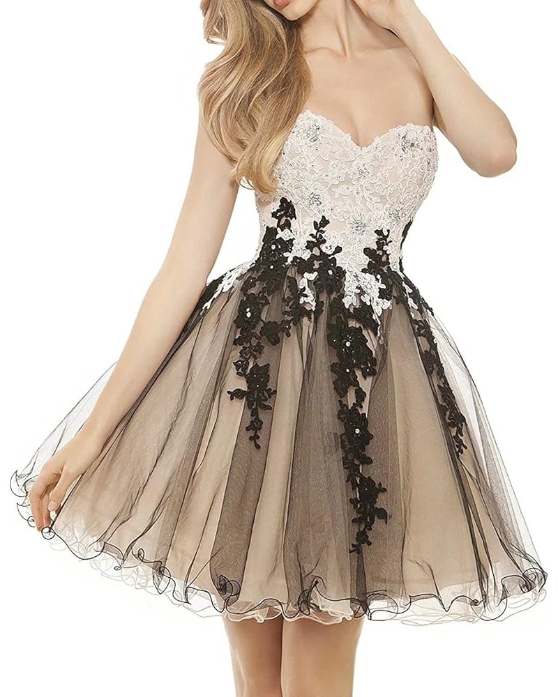 Lace Appliques Tulle Short Homecoming Dresses Spaghetti Straps Prom Dress Beading Cocktail Dress Champagne2 $38.15 Dresses