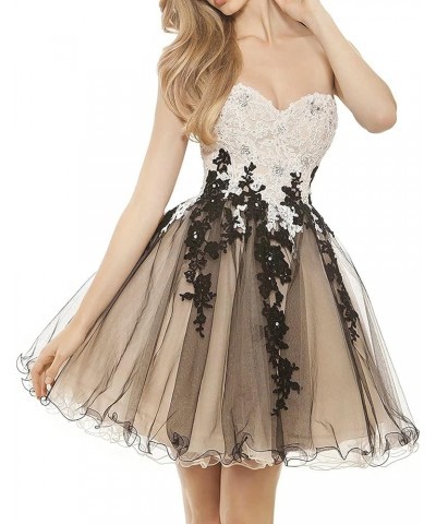 Lace Appliques Tulle Short Homecoming Dresses Spaghetti Straps Prom Dress Beading Cocktail Dress Champagne2 $38.15 Dresses