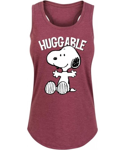 Peanuts - Faces of Snoopy - Women's Racerback Tank Top Huggable - Heather Wine $12.95 Tanks