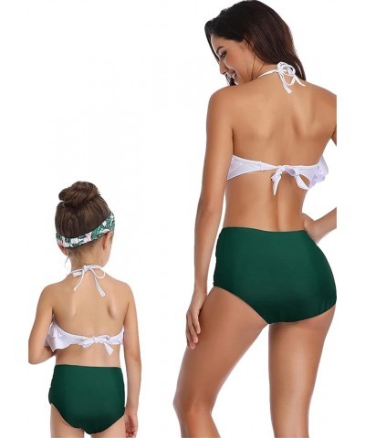 Mom and Daughter Matching Swimsuit Two Piece Bikini Sets Green Leaf $10.25 Sets