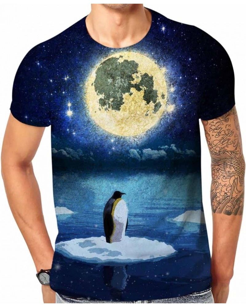 3D Printed Graphic Short Sleeve T-Shirts for Men Animal Penguin $10.50 T-Shirts