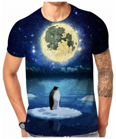 3D Printed Graphic Short Sleeve T-Shirts for Men Animal Penguin $10.50 T-Shirts