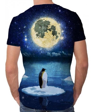 3D Printed Graphic Short Sleeve T-Shirts for Men Animal Penguin $10.50 T-Shirts