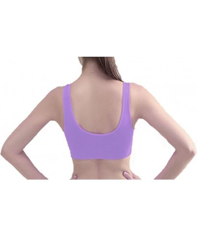 Women Removeable Pads Wirefree Sleep Vest Tops Bra Purple $9.73 Lingerie