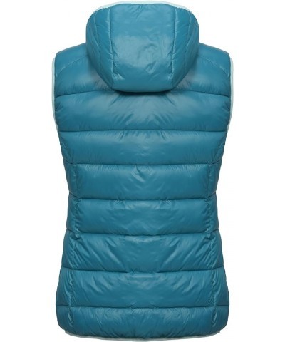 Women’s Lightweight Puffer Vest with Hood, Water-Resistant Sleeveless Jacket for Hiking Ski Harbor Blue $29.06 Vests