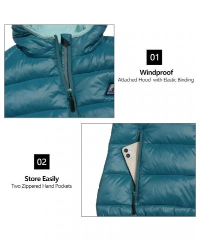 Women’s Lightweight Puffer Vest with Hood, Water-Resistant Sleeveless Jacket for Hiking Ski Harbor Blue $29.06 Vests