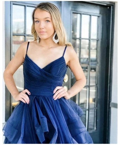 Glitter Tulle Spaghetti Straps Short Prom Dresses for Teens Tiered Homecoming Dresses 2024 V-Neck Mini Cocktail Dress Silver ...