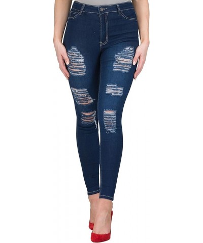 High Waisted Skinny Denim Distressed Ripped Jeans Pants Summer 142 -Dark $22.79 Jeans