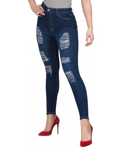 High Waisted Skinny Denim Distressed Ripped Jeans Pants Summer 142 -Dark $22.79 Jeans