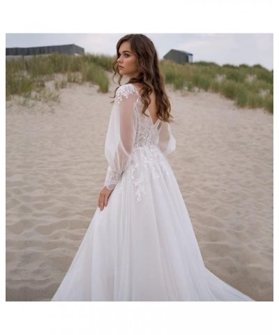 Long Sleeve Tulle Prom Dresses Long Lace Applique Ball Gown 2024 A Line Wedding Evening Party Gowns Black $44.52 Dresses