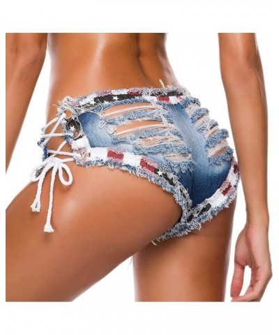 Women Sexy Denim Cut Off Shorts Low/High Waist Frayed Raw Hem Hot Shorts Jeans Nightclub Wear Ripped Hole Deep Blue $18.71 Sh...