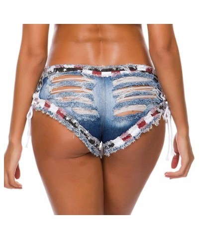 Women Sexy Denim Cut Off Shorts Low/High Waist Frayed Raw Hem Hot Shorts Jeans Nightclub Wear Ripped Hole Deep Blue $18.71 Sh...