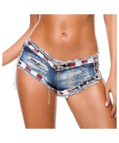 Women Sexy Denim Cut Off Shorts Low/High Waist Frayed Raw Hem Hot Shorts Jeans Nightclub Wear Ripped Hole Deep Blue $18.71 Sh...