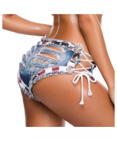 Women Sexy Denim Cut Off Shorts Low/High Waist Frayed Raw Hem Hot Shorts Jeans Nightclub Wear Ripped Hole Deep Blue $18.71 Sh...