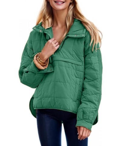 Womens Oversized Hooded Puffer Jacket Lightweight Pullover Hoodies Quilted Dolman Long Sleeve Warm Winter Coat Green $22.00 J...