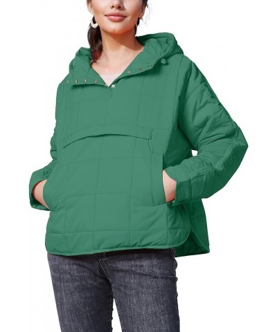 Womens Oversized Hooded Puffer Jacket Lightweight Pullover Hoodies Quilted Dolman Long Sleeve Warm Winter Coat Green $22.00 J...