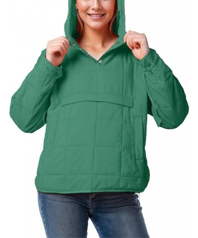 Womens Oversized Hooded Puffer Jacket Lightweight Pullover Hoodies Quilted Dolman Long Sleeve Warm Winter Coat Green $22.00 J...