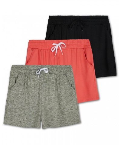 3 Pack: Athletic Lounge Shorts for Women - Casual Sweat Shorts with Pockets (Available in Plus Size) Lounge Short Set 5 $15.6...