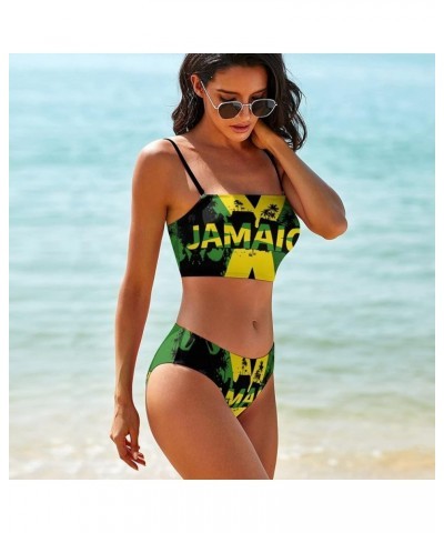 Jamaica Flag Bikini Swimsuit Women's 2 Piece Swimsuit V Neck Sexy Bikini Sets for Women L Small White-3 $17.04 Swimsuits