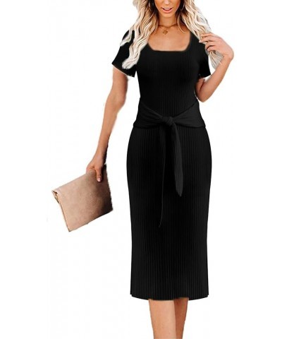 Women's Casual Off Shoulder Long Sleeves Slim Knit Bodycon Sweater Dress Midi Pencil Dress. B-black $15.37 Dresses