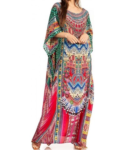 Jabari Women's Maxi Short Sleeve Long Beach Kaftan Dress Boho Loose Gown 411 $32.99 Dresses