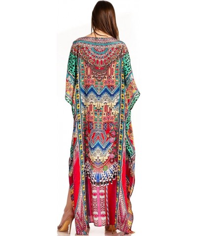 Jabari Women's Maxi Short Sleeve Long Beach Kaftan Dress Boho Loose Gown 411 $32.99 Dresses