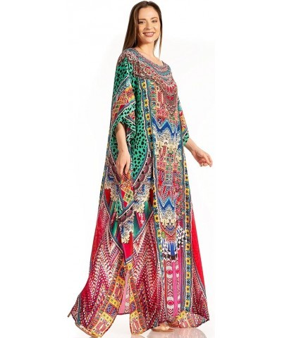 Jabari Women's Maxi Short Sleeve Long Beach Kaftan Dress Boho Loose Gown 411 $32.99 Dresses