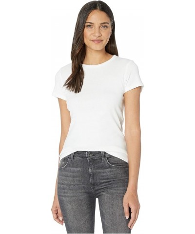 1x1 Rib Short Sleeve Crew Neck T-Shirt White $29.40 Tops