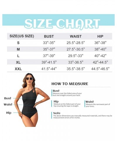 One Piece Swimsuit Women 2024 One Shoulder Swimsuits for Women Bathing Suit Tummy Control Modest Swimwear Rose Pink $12.98 Sw...