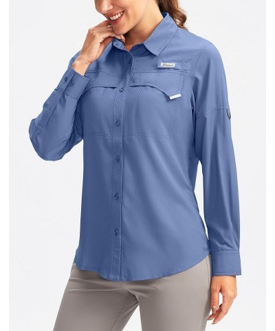 Women's UPF 50+ UV Sun Protection Shirts Long Sleeve Fishing Hiking Shirt Cool Lightweight Travel Safari Shirts Dusty Blue $2...