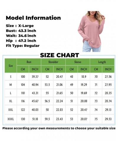 Women's Long Sleeve Tops Fashion Casual Solid Color V-Neck Small Pocket T Shirt Top, S-3XL 1-cyan $9.34 T-Shirts