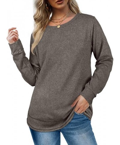 Womens Crewneck Sweatshirt Casual Long Sleeve Crew Neck Pullover Loose Fit Comfy Soft Fall Tops Fashion Outfit 2023 04 Gray $...