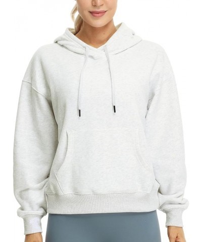 Women's Fleece Lined Hooded Sweatshirt Tops, Oversized Casual Pullover with kangaroo Pocket & Drawstring Light Grey $18.13 Ho...